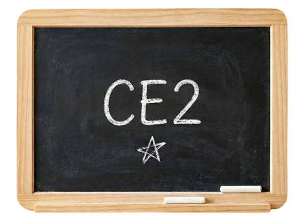 Tableau ardoise avec écrit CE2