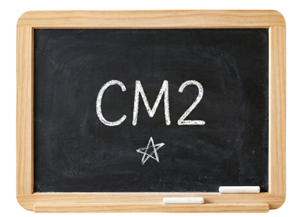 Tableau ardoise avec écrit CM2