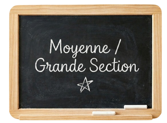 Tableau ardoise avec écrit Moyenne/Grande Section