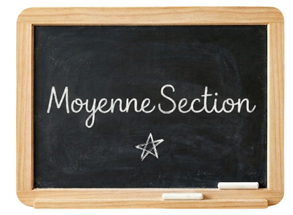 Tableau ardoise avec écrit Moyenne Section
